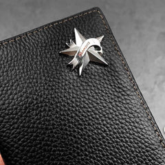 Black Casual Leather Mens Long Wallet Bifold Biker CHain Wallet Biker Wallet Chain Wallet For Men - imessengerbags