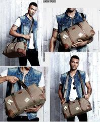 Black Fashion Canvas Mens Travel Bag Weekender Bag Duffle Bag Large Canvas Weekender Bag for Men