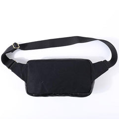 Black Cool Leather Men Fanny Pack Waist Bag Hip Pack Chest Bag Coffee Belt Bag Bumbag for Men