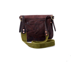 Fashion Black Wrinkled Leather Men 8 inches Small Side Bag Coffee Cool Messenger Bags Postman Bag For Men