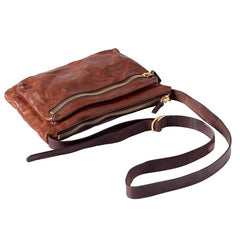 Cool Black Wrinkled Leather Men Postman Bag Side Bag Coffee Messenger Bag Courier Bag For Men - imessengerbags