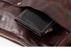 Handmade Black Wrinkled Leather Men Postman Bag Coffee Cool Courier Bag Messenger Bag One Shoulder Backpack For Men - imessengerbags