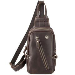 Best LEATHER MENS Sling Bags Sling Pack Vintage One Shoulder Backpack Chest Bag For Men