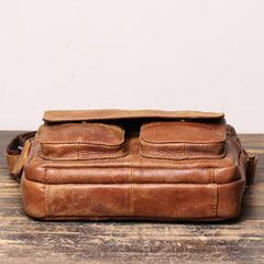 Black LEATHER MEN'S Small Side bag Brown Side Bag MESSENGER BAG Brown Courier Bag FOR MEN