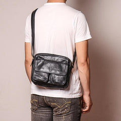 Black LEATHER MEN'S Small Side bag Brown Side Bag MESSENGER BAG Brown Courier Bag FOR MEN