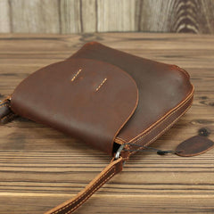 LEATHER MEN'S Small Side bag Brown Side Bag Mini MESSENGER BAG Courier Bag FOR MEN