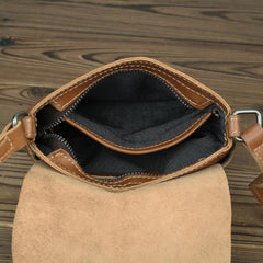 LEATHER MEN'S Small Side bag Brown Side Bag Mini MESSENGER BAG Courier Bag FOR MEN