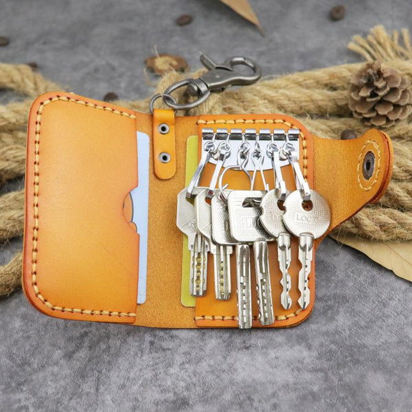 Handmade Leather Key Case Key Wallet Men's Key Holders Car Key Holder Card Holder For Men