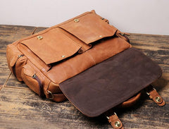 Black Leather Men 14 inches Briefcase Handbag Laptop Handbag Messenger Bag For Men - imessengerbags