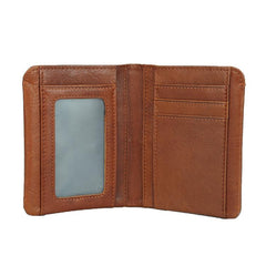 Leather Men's Billfold Wallet Bifold Small Wallet Black Slim Wallet Front Pocket Wallet For Men - imessengerbags