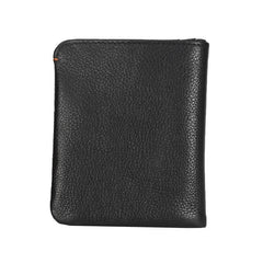 Leather Men's Billfold Wallet Bifold Small Wallet Black Slim Wallet Front Pocket Wallet For Men - imessengerbags