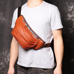 Black MENS LEATHER Brown FANNY PACK FOR MEN BUMBAG WAIST BAGS Chest Bag For Men