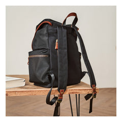 Fashion Black Nylon Leather Mens Backpack Nylon Travel Backpack Green Nylon School Backpack for Men