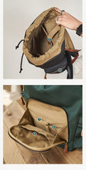 Fashion Black Nylon Leather Mens Backpack Nylon Travel Backpack Green Nylon School Backpack for Men