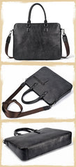 Top Black Leather Men's Professional Briefcase 14‘’ Laptop Best Handbag Business Bag For Men - imessengerbags