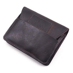 Brown Leather Men Card Holder Wallet Leather Card Holder Slim Wallet with Coin Pocket For Men