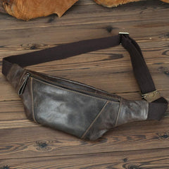 Brown MENS LEATHER FANNY PACK Coffee BUMBAG Vintage WAIST BAGS for Men