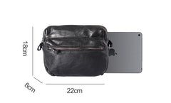 Fashion Simple Black Small Leather Men Side Bag Tan Messenger Bag Courier Bag For Men - imessengerbags