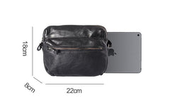 Fashion Simple Black Small Leather Men Side Bag Tan Messenger Bag Courier Bag For Men