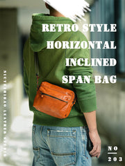 Fashion Simple Black Small Leather Men Side Bag Tan Messenger Bag Courier Bag For Men - imessengerbags