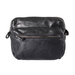 Fashion Simple Black Small Leather Men Side Bag Tan Messenger Bag Courier Bag For Men - imessengerbags