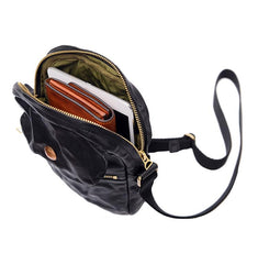 Cool Black Leather Men Small Vertical Messenger Bags Brown Side Bag Courier Bag For Men - imessengerbags