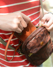 Cool Black Leather Men Small Vertical Messenger Bags Brown Side Bag Courier Bag For Men - imessengerbags