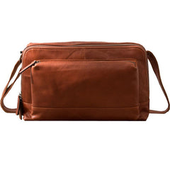 Black Brown Cool Leather Mens Shoulder Bags Messenger Bags for Men - imessengerbags