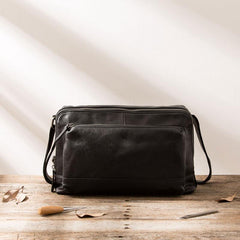 Black Brown Cool Leather Mens Shoulder Bags Messenger Bags for Men - imessengerbags