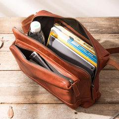 Black Brown Cool Leather Mens Shoulder Bags Messenger Bags for Men - imessengerbags