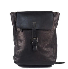 Black Brown Cool Mens Leather Backpack Travel Backpacks Leather Hiking Backpack for Men - imessengerbags