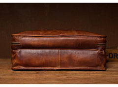 Brown Leather Mens 15 inches Large Briefcase Laptop Side Bag Black Travel Handbag Work Bag for Men - imessengerbags