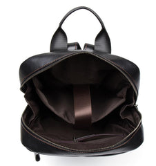 Cool Black Mens Leather 14 inches Computer Backpack College Backpacks School Backpack for men - imessengerbags