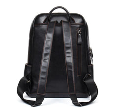 Cool Black Mens Leather 14-inch Computer Backpacks Travel Backpack School Backpacks for men - imessengerbags