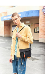 Black Casual Nylon Mens SMall Side Bag Chest Bag Black Messenger Bag Courier Bag for Men - imessengerbags