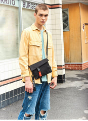 Black Casual Nylon Mens SMall Side Bag Chest Bag Black Messenger Bag Courier Bag for Men - imessengerbags