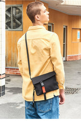 Black Casual Nylon Mens SMall Side Bag Chest Bag Black Messenger Bag Courier Bag for Men - imessengerbags