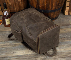 Casual Black Mens Leather 14-inch Large Computer Backpacks Brown College Backpack School Backpacks for men - imessengerbags