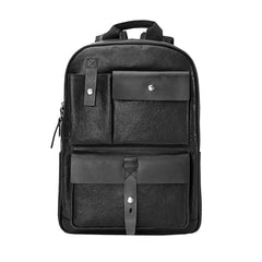 Casual Black Mens Leather School Backpacks Travel Backpacks 14-inch Laptop Backpack for men - imessengerbags