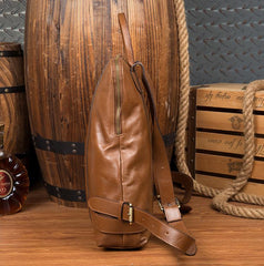 Casual Black Mens Leather 15-inch Computer Backpack Brown Travel Backpack School Backpack for men - imessengerbags