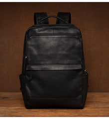 Black Casual Mens Leather 15-inch Computer Backpacks Brown Travel Backpacks School Backpacks for men - imessengerbags