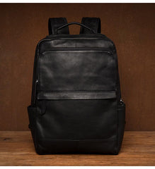 Black Casual Mens Leather 15-inch Computer Backpacks Brown Travel Backpacks School Backpacks for men