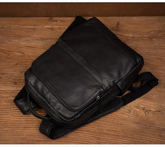 Black Casual Mens Leather 15-inch Computer Backpacks Brown Travel Backpacks School Backpacks for men - imessengerbags