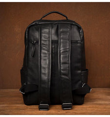 Black Casual Mens Leather 15-inch Computer Backpacks Brown Travel Backpacks School Backpacks for men - imessengerbags