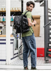 Stylish Black Nylon Mens 15 inches Travel Backpacks Laptop Backpack College Bag for men