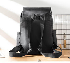 Fashion Black Mens Nylon Backpack Travel Backpacks 15‘’ Laptop Backpack College Bag for men - imessengerbags