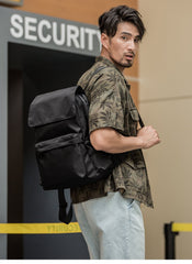 Fashion Black Mens Nylon Backpack Travel Backpacks 15‘’ Laptop Backpack College Bag for men - imessengerbags