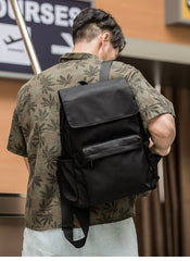 Fashion Black Mens Nylon Backpack Travel Backpacks 15‘’ Laptop Backpack College Bag for men - imessengerbags