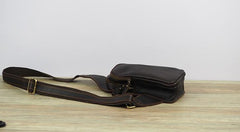 Black Coffee Leather Mens Sling Bag Sling Shoulder Bag Sling On Shoulder Backpack for men - imessengerbags