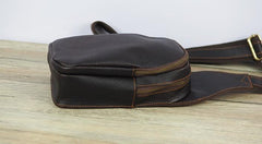 Black Coffee Leather Mens Sling Bag Sling Shoulder Bag Sling On Shoulder Backpack for men - imessengerbags